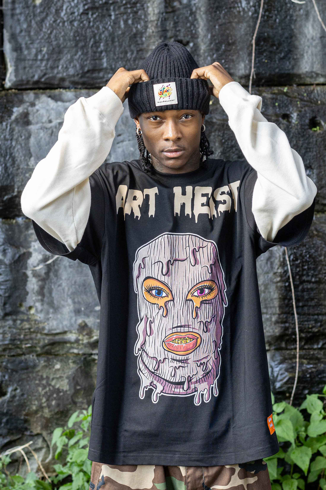 Blank Easel Art Heist Tee With Thermal Sleeves