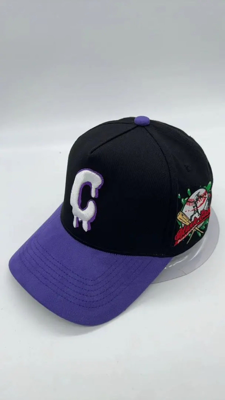 Blank Easel Black & Purple Embroidered Baseball Cap