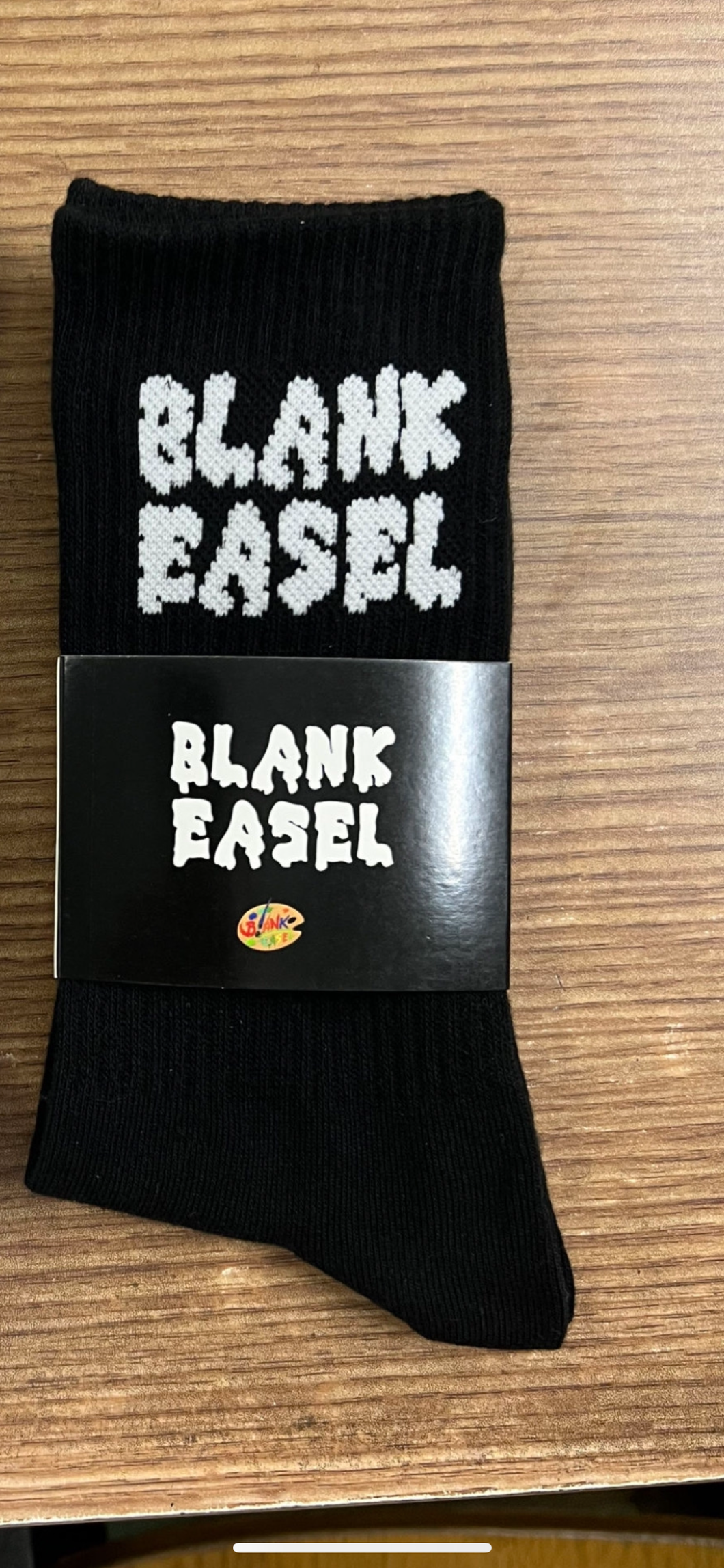 Blank Easel Black Socks